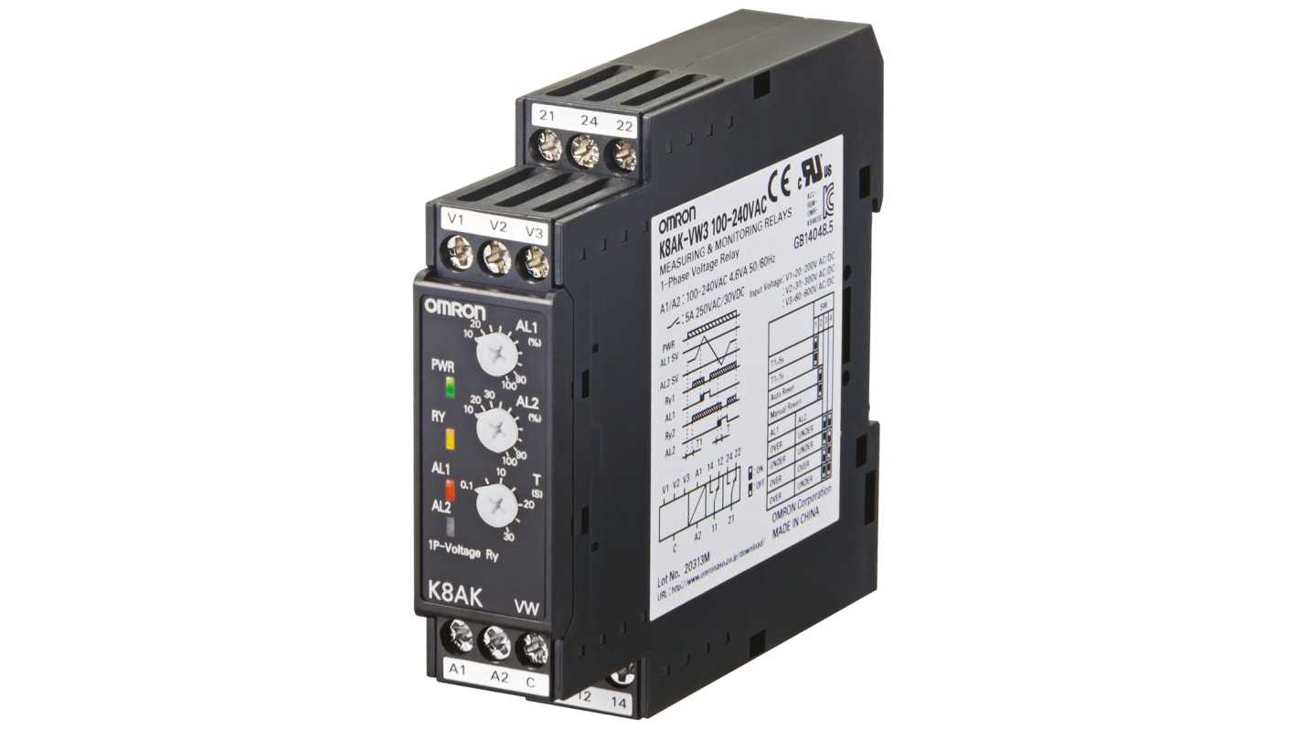 OMRON - K8AK-VW3 100-240VAC - Solid State Overload Relays
